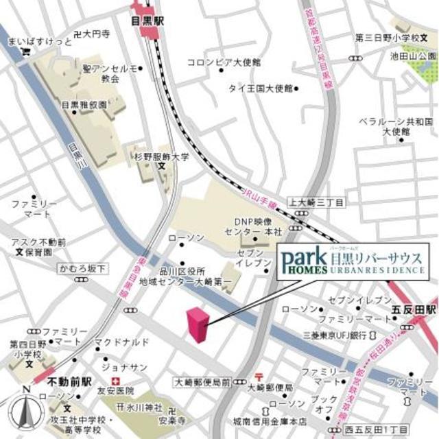 パークホームズ目黒リバーサウスアーバンレジデンス（908） 地形図・案内図