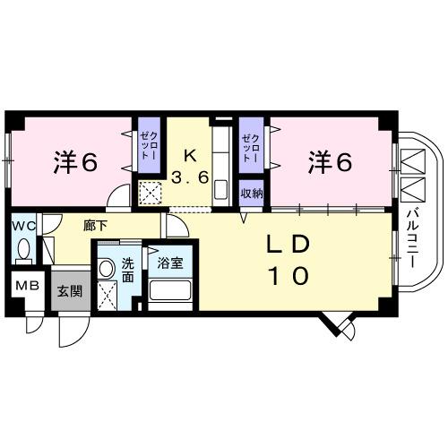ラモーリ緑（101） 間取り図画像