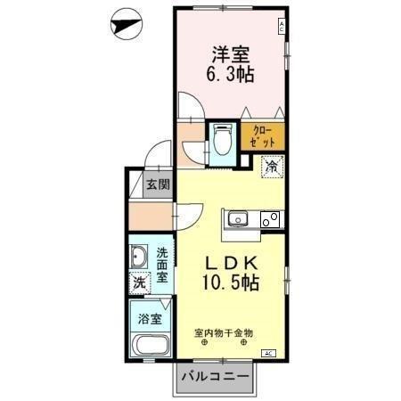 アンクオーレ桜本町（201） 間取り図画像