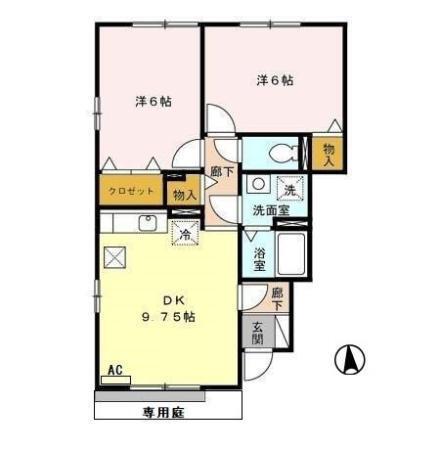 マーメイドラグーン　Ｂ（102） 間取り図画像