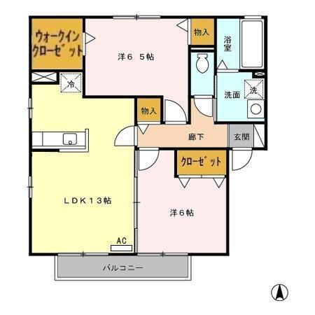 レジデンス神ノ倉　Ｃ（202） 間取り図画像
