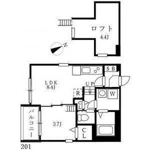 スヴニール伝馬（201） 間取り図画像