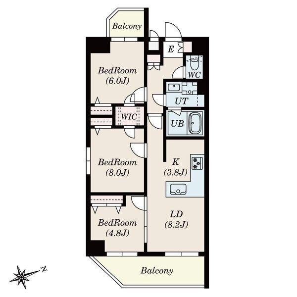 名古屋市緑区桃山マンション 間取り図画像