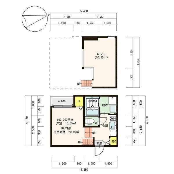 名古屋市昭和区滝子通アパート 間取り図画像