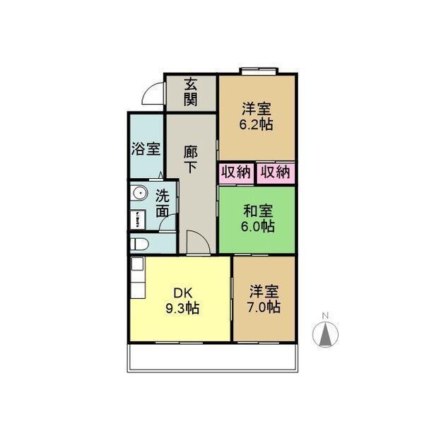 ヒバリハイツ（401） 間取り図画像
