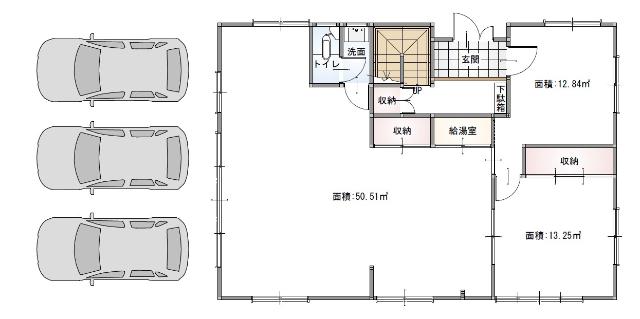 桶狭間森前住居付店舗 間取り図画像
