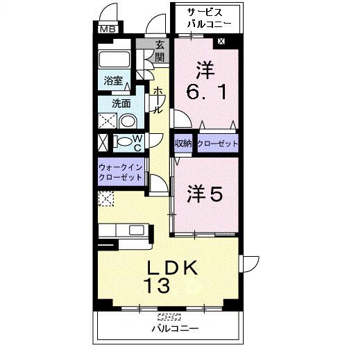 ガーデンヒルズ上ノ山１（301） 間取り図画像