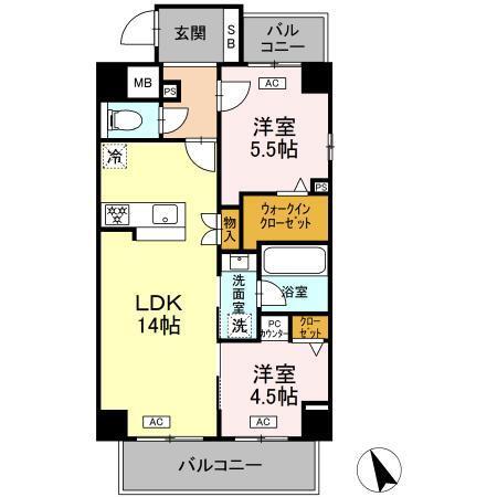 サンラモン本山Ⅲ（403） 間取り図画像