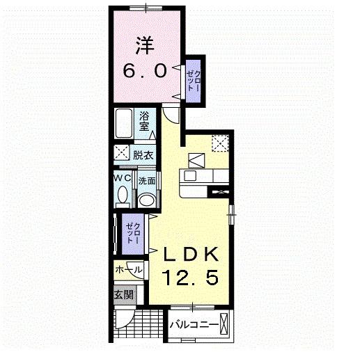 プリムローズ・Ｕ（102） 間取り図画像