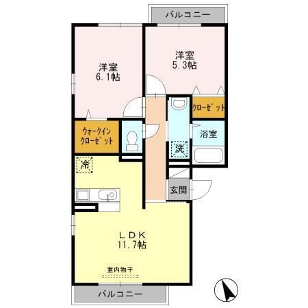デュオ砂口（202） 間取り図画像