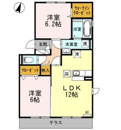 グランレーヴ　D（101） 間取り図画像