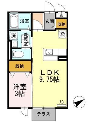 スリーエイト扇（103） 間取り図画像