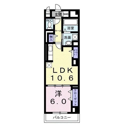 ディアコート本厚木（203） 間取り図画像