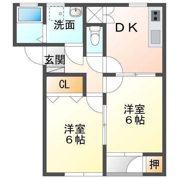 グランディール弐番館（201） 間取り図画像