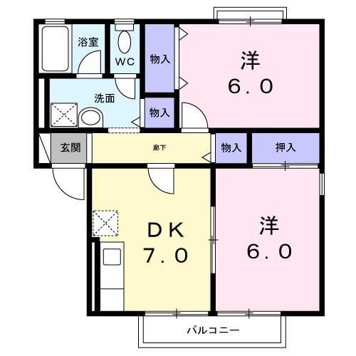 ガーデンシティ桜町Ｇ棟（202） 間取り図画像