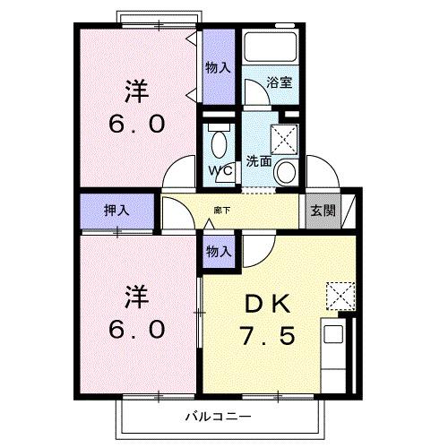 ガーデンシティ桜町Ｅ棟（103） 間取り図画像