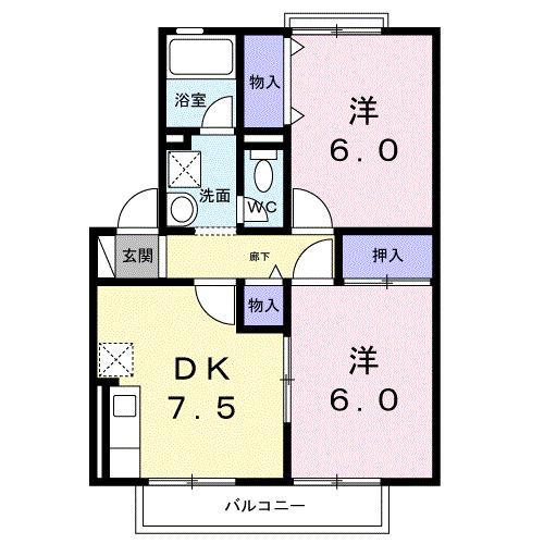 ガーデンシティ桜町Ｅ棟（102） 間取り図画像