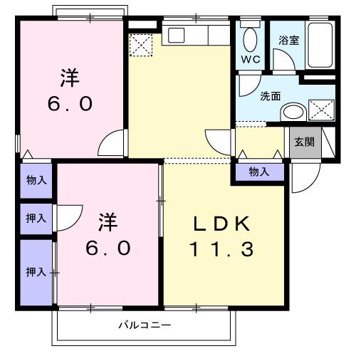 ガーデンシティ桜町Ｄ棟（101） 間取り図画像
