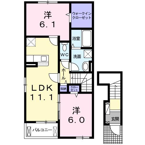 フルラージュ（201） 間取り図画像