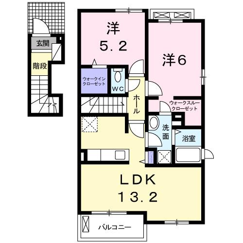 チームサモン若柳フィフス（201） 間取り図画像