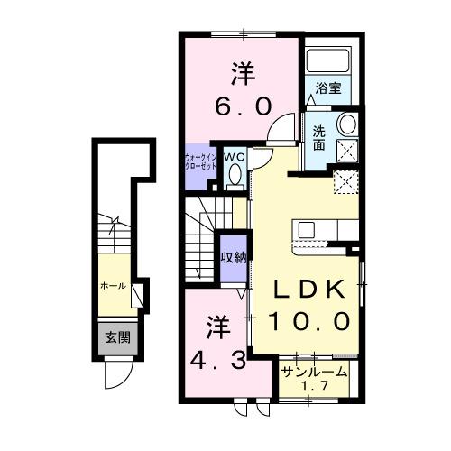 ツインキャッスルＡ（206） 間取り図画像