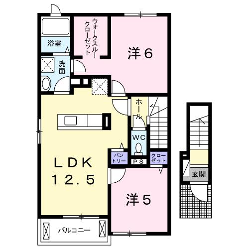 イーストヴィラ　アイ（201） 間取り図画像