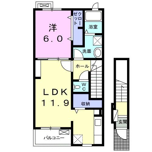 ＤＡＩＣＨＩ　Ａ（204） 間取り図画像