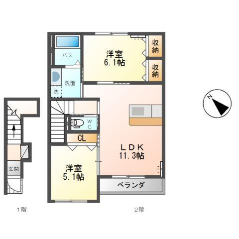 クレシアコートⅡ 間取り図画像