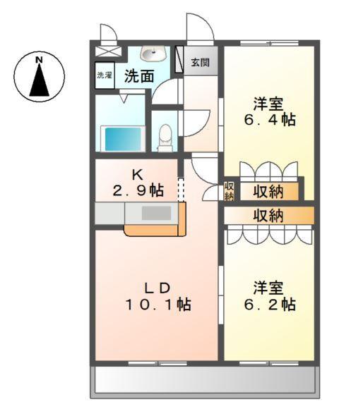プレサス中浦A 間取り図画像