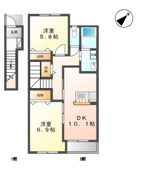 アパート　さくらば 間取り図画像