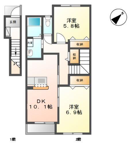 アパート　さくらば 間取り図画像