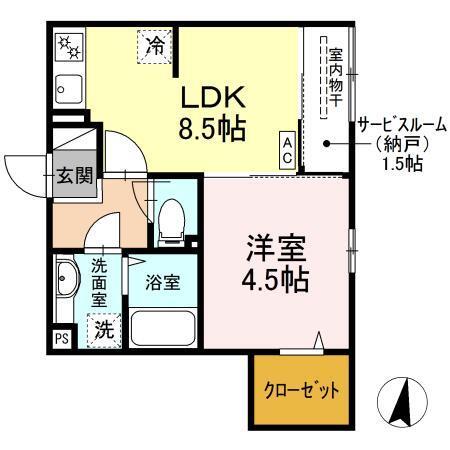Ｄ−ｒｏｏｍ元町（201） 間取り図画像