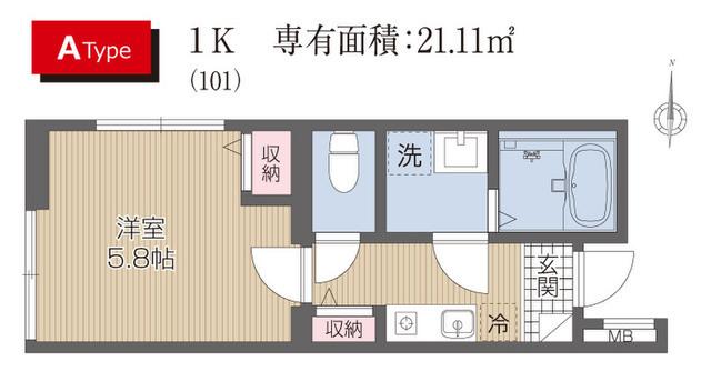 東村山市本町アパート 間取り図画像