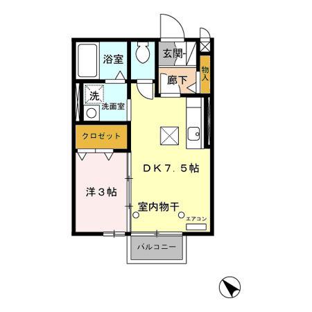 セジュール飛鳥（102） 間取り図画像