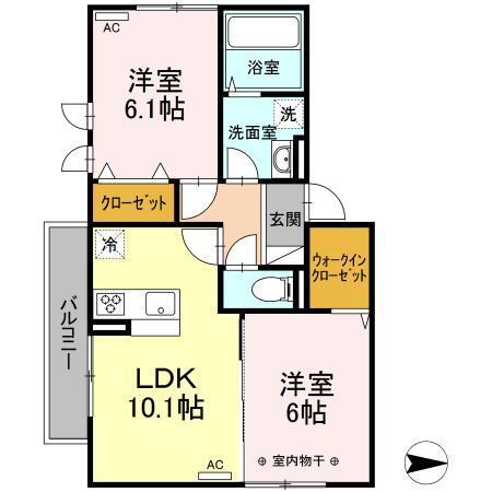 グランディール富沢　Ⅰ（305） 間取り図画像
