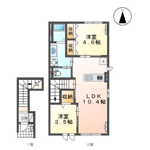 アインタウゼント 間取り図画像