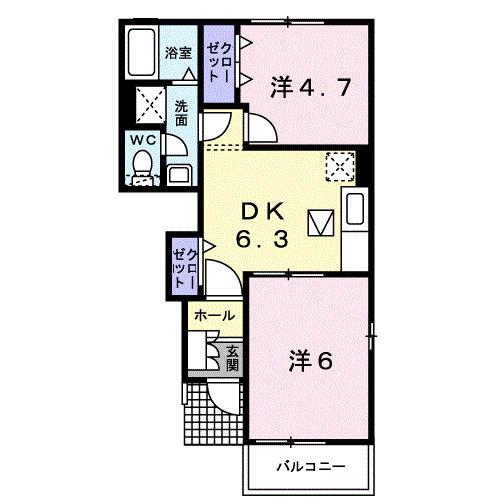 カーサ・フィオーレⅡ（104） 間取り図画像