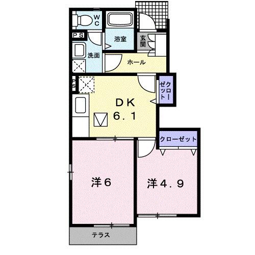 カーサ・フィオーレⅢ（104） 間取り図画像