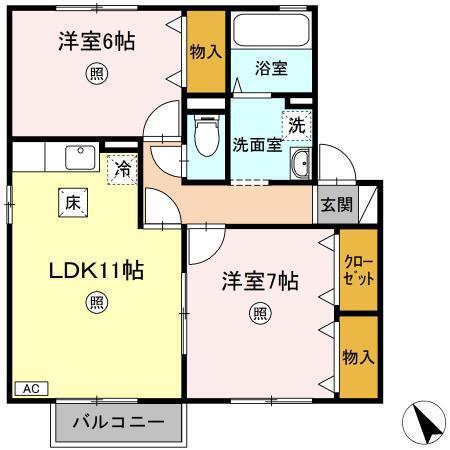 プレミール　Ａ（102） 間取り図画像