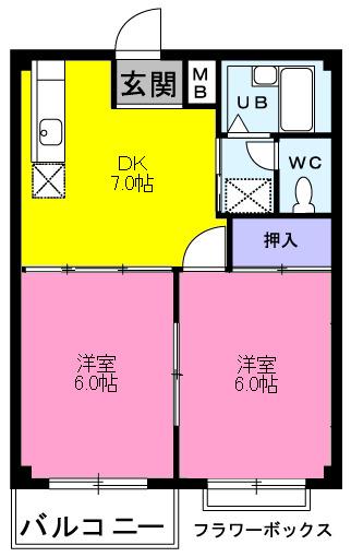 コーポサケンⅠ（202） 間取り図画像