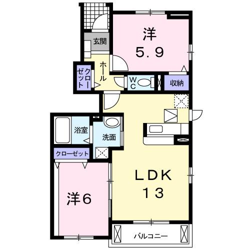 プラシードＢ（101） 間取り図画像