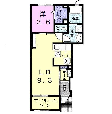メイプル　ジェルメＣ（102） 間取り図画像