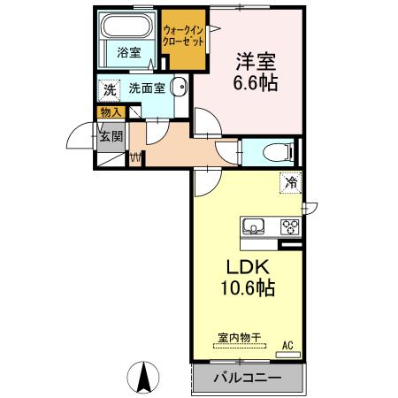 Ｄ−ｒｏｏｍ荒井東（301） 間取り図画像
