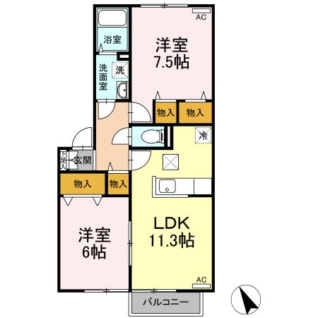 リバーサイドシャトー　ＡＢＣ（B102） 間取り図画像