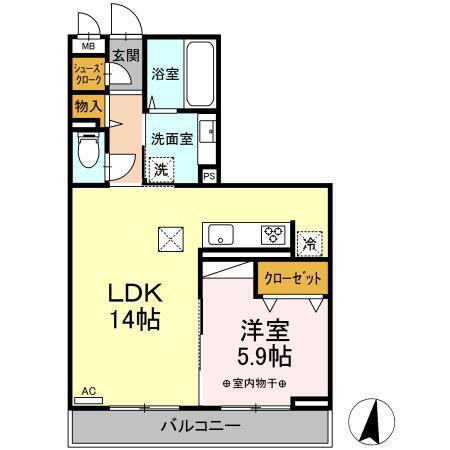 Ｄ−ＲＯＯＭ利府（103） 間取り図画像