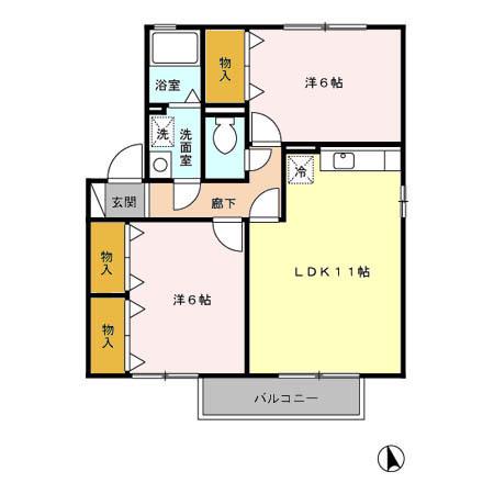 ウィルモア　Ｂ（201） 間取り図画像