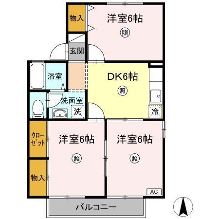 クレール若林（102） 間取り図画像