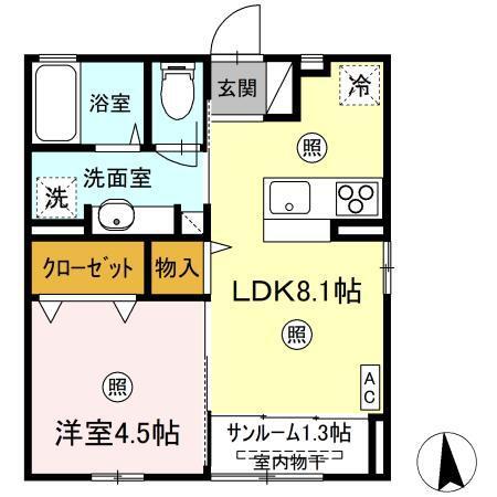 ティエドール　Ｂ（203） 間取り図画像