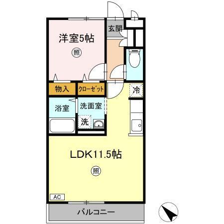 カナディアンコート南吉成　Ｂ（205） 間取り図画像