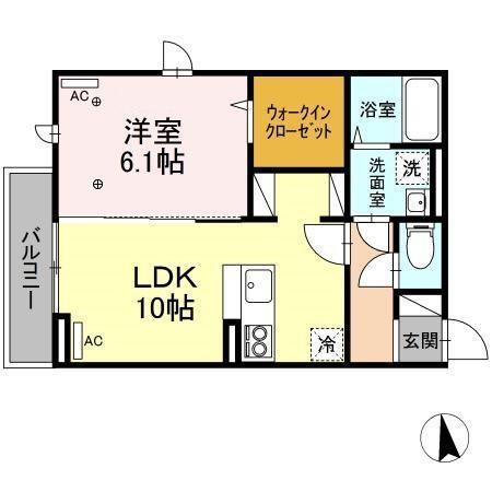 Ｄ−ＲＯＯＭ南材木町（305） 間取り図画像